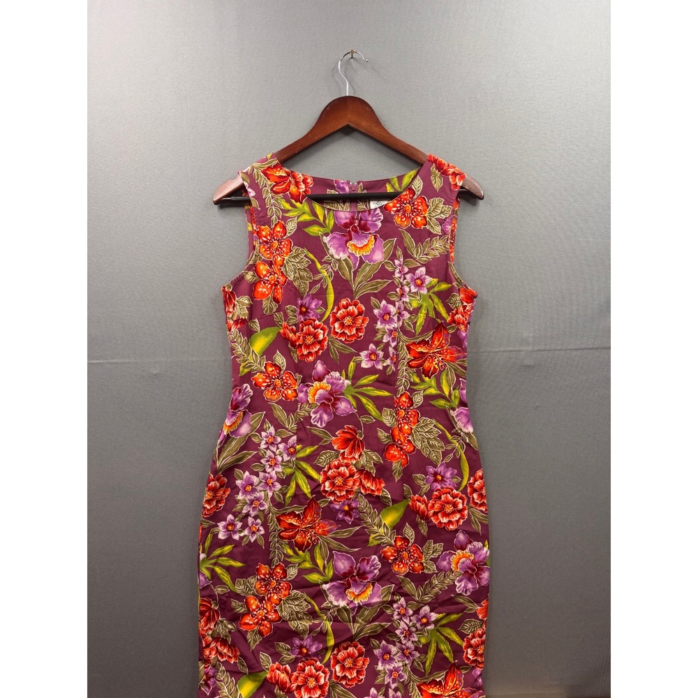 Kathie Lee Collection Womens Purple Tropical Floral Sleeveless Maxi Dress Size S